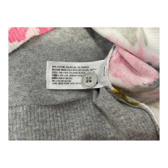 Merona Heather Gray & Floral Large Knit Cardigan - Picture 5 of 7